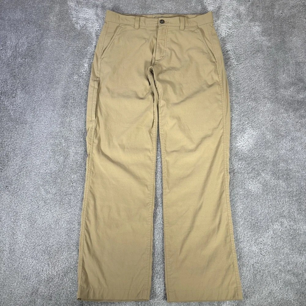 Eddie Bauer Travex Pants Mens 30x30 Biege Tan Nylon Stretch Performance Hiking